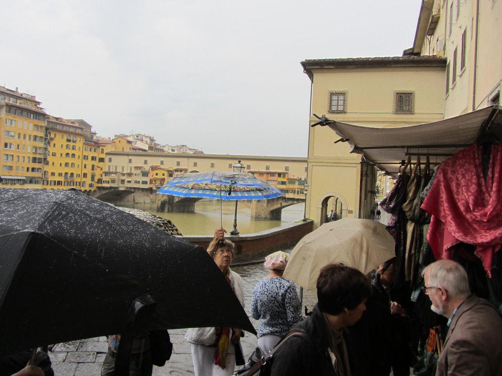 Ponte Vecchio with umbrella, Florence