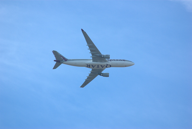 Qatar Airbus over Bleaklow