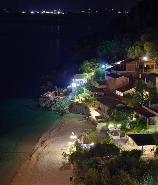 Kaminaki beach at night