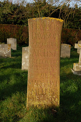 Francis Davison and Margaret Millis Memorial, Walberswick Churchyard (1)