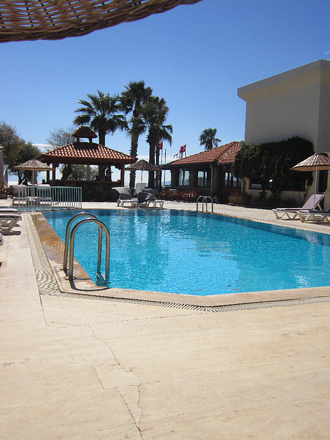 The swimming pool at Dogan's hotel