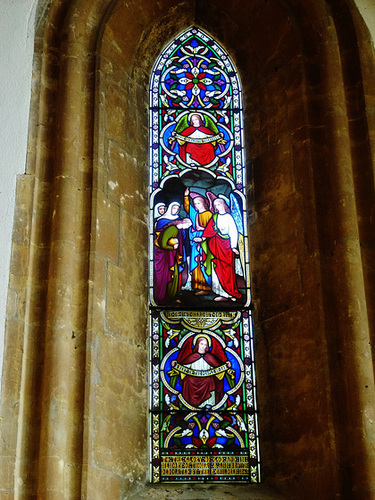 bridport church, dorset; c19 glass by joseph bell 1865