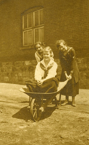 Three Women and a Wheelbarrow