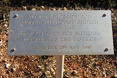 Moongi Methodist Church site plaque