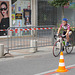Spectator at kids' bike race, Avignon