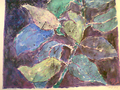 Leaves in blue