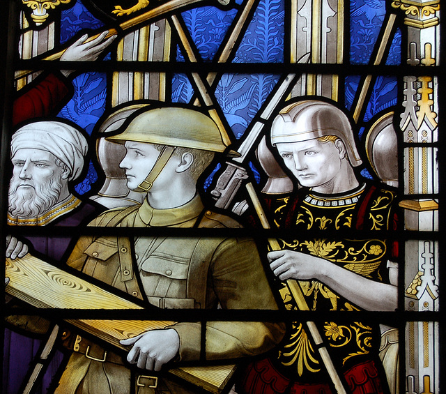 Detail of War Memorial  Window by Comper, Ufford Church, Suffolk