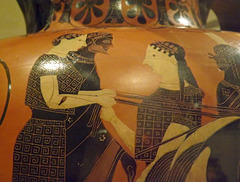 Detail of the Terracotta Neck-Amphora Attributed to Exekias in the Metropolitan Museum of Art, September 2013
