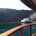 Swimming in the hot springs from the volcano. Santorini.