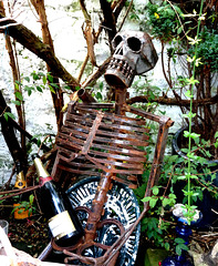Skeleton with Champagne