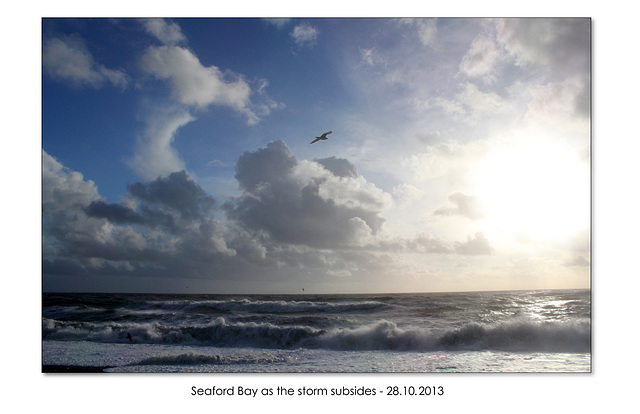 Seaford Bay as the storm subsides - Monday - 28.10.2013