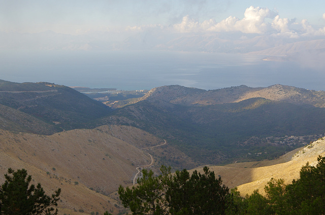 looking north over the mountains