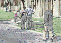 Le cortège des touristes - La Cathédrale Notre Dame de Bayeux - Sept 2010