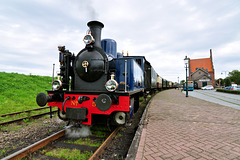 Steam tram at Medemblik ready to leave for Hoorn