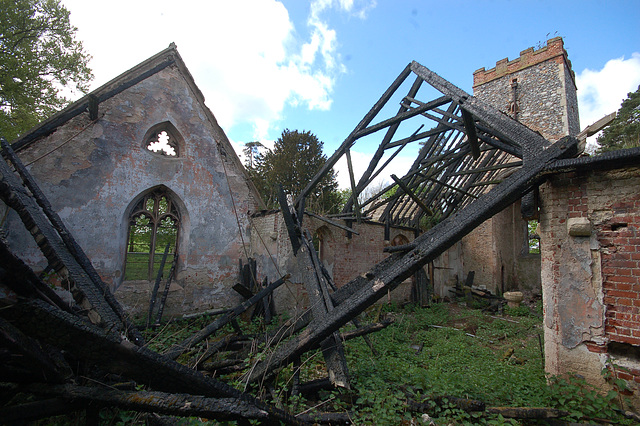 St Wandregesilius, Bixley, Norfolk (Burnt 2004)