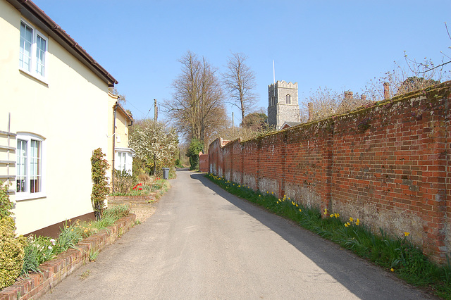 Rectory Garden Wall. Church Lane. Bromeswell, Suffolk