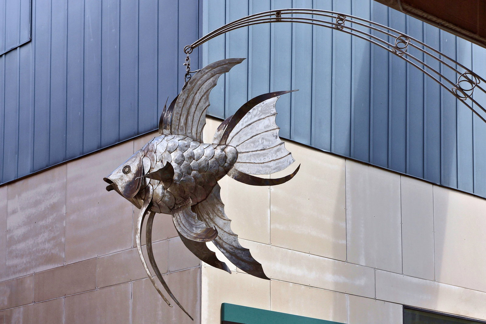 Flying Fish Sculpture – Green Street Garage, Ithaca, New York
