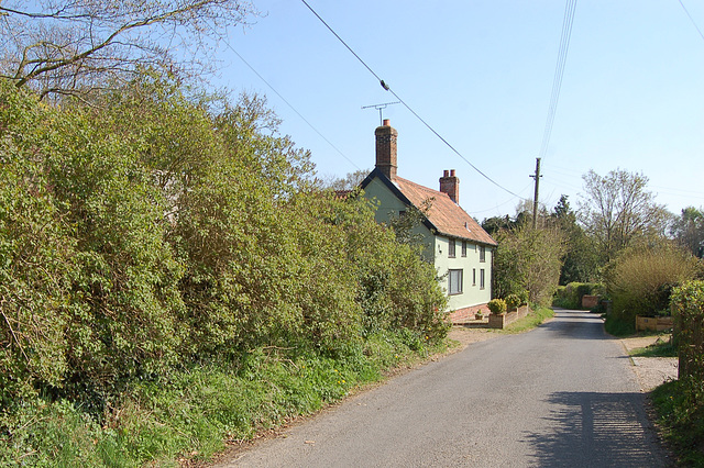 School Lane, Bromeswell, Suffolk - looking south east