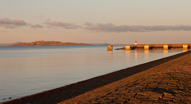 Entrance to the Port of Leith in the setting sun