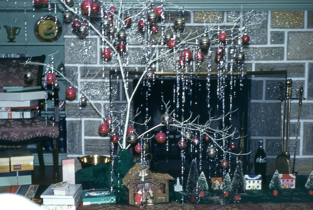 A Sparkly Christmas Tree and a Shiny Fireplace