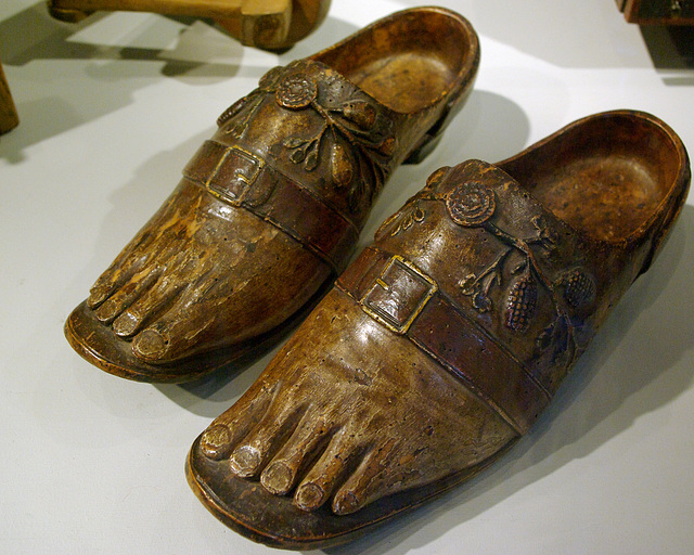 Carved Wooden Clogs at Le Museé de Normandie in Caen - Sept 2010