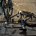 Bike with a broken wheel