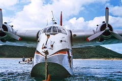 Arriving at Lord Howe Island by flying boat, 1974.