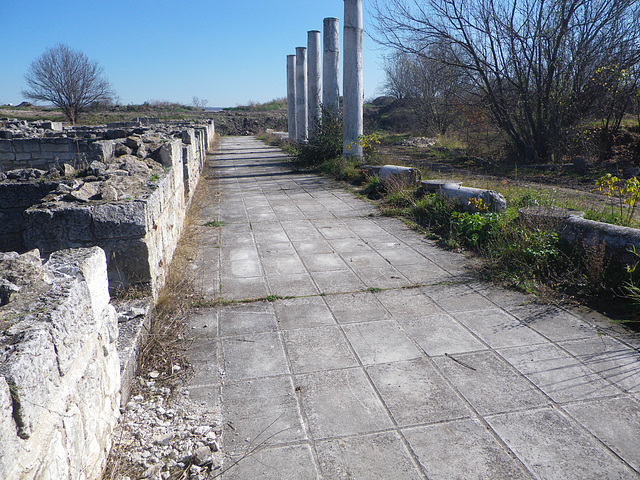 Abrittus - la domus à péristyle en largeur.