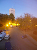 Vidin : vue depuis la chambre d'hôtel le soir.