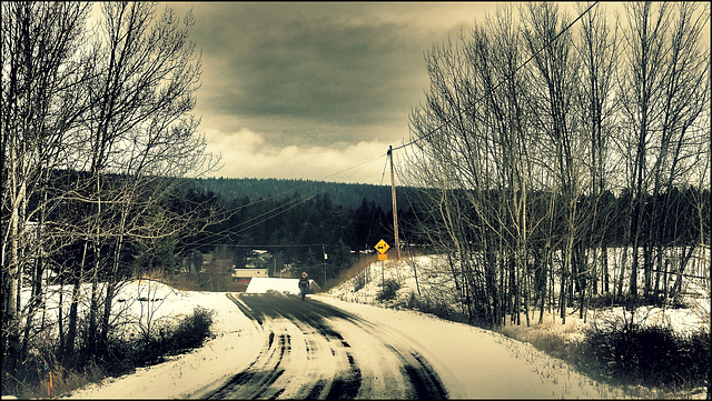 Cold windy and cloudy day.