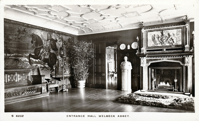 Welbeck Abbey, Nottinghamshire - Entrance Hall c1910