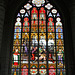 Stained Glass window in St. Michael and St. Gudula Cathedral