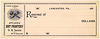 Pluck Art Printery Receipt, Lancaster, Pa., 1890s