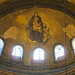 One of the uncovered mosaics. Interior of the Hagia Sophia Museum with Christian and Muslim Icons, representative of it's history as a church and a mosque.