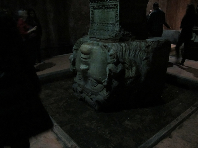 The underground Yerebatan Cistern was built during the Byzantine era under the reign of Justinian in the 6th century AD to ensure an adequate water supply for the city.  The columns are varied and  we