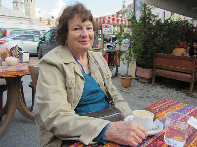 A welcome seat, Turkish coffee and a delicious hazelnut muffin.