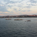 Rush hour ferries cross the Bosphorus at Istanbul. The city has 13 million inhabitants.  About 60% live on the Asian side where there is more room and the cost of living is lower.