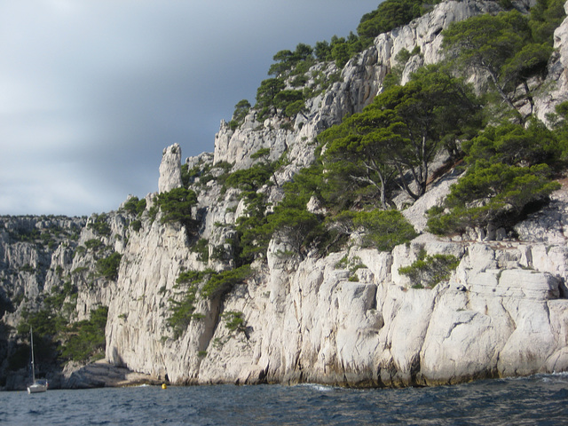 Tour by boat of the calanques near Cassis.  Calanques are small inlets with steeps sides cut into the limestone that dominates this part of France.