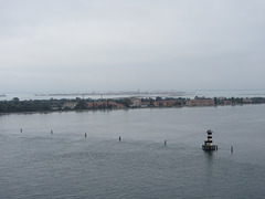 Approaching Venice from the sea.