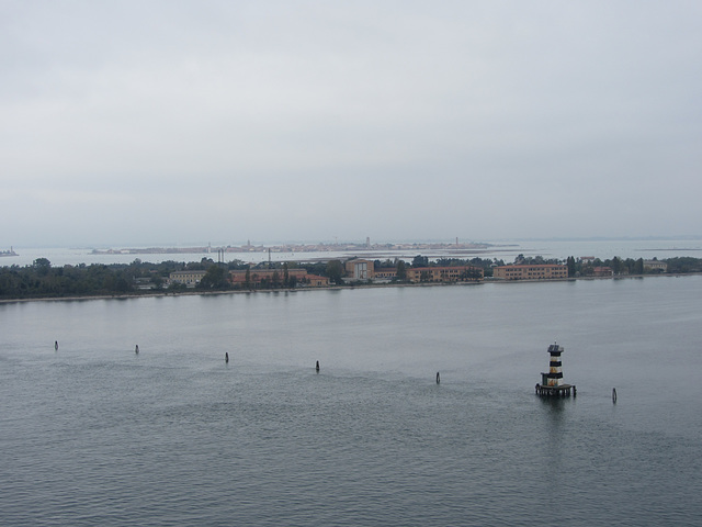 Approaching Venice from the sea.