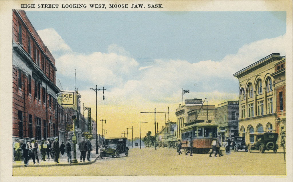 High Street, Looking West, Moose Jaw, Sask.