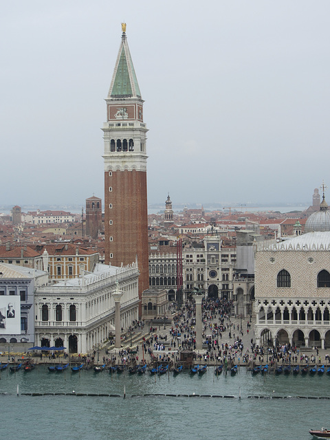 This photo of the bell tower at St. Mark's Square was taken from one of our ship's upper decks and gives some sense of how ridiculously tall these cruise ships are.