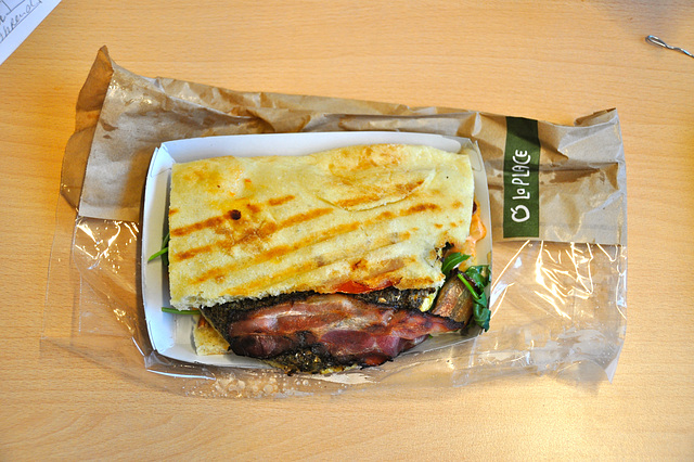 Lunch – Grilled Egg & Bacon sandwich