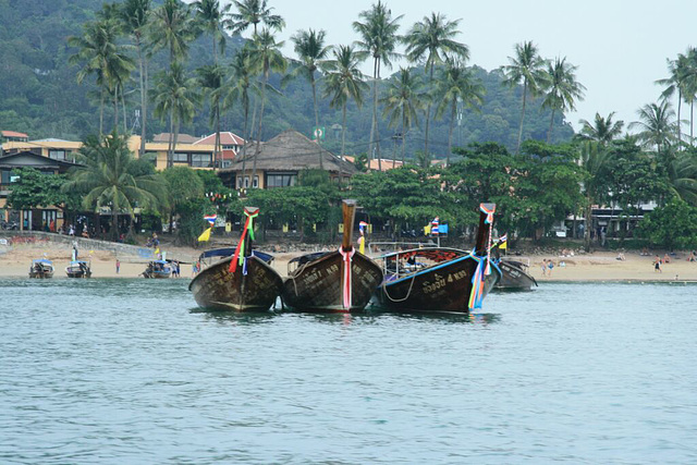Longtail boats on Aonang beach