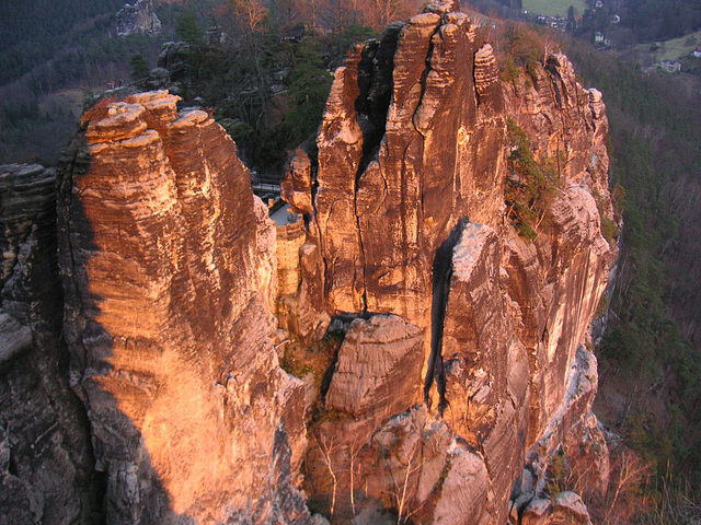 Blick von der Bastei im Abendlicht