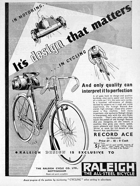 RRA advert "Cycling" 1936