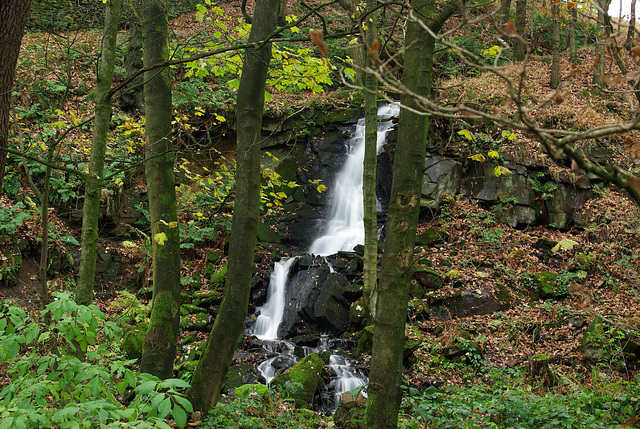 Waterfall below Swineshaw Reservoir
