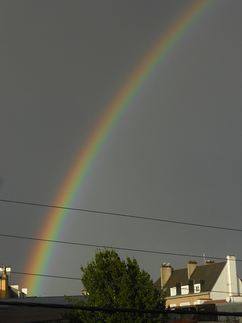 arc en ciel du matin