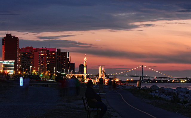 Windsor waterfront at night