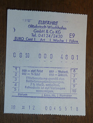 Ticket of the Elbe ferry